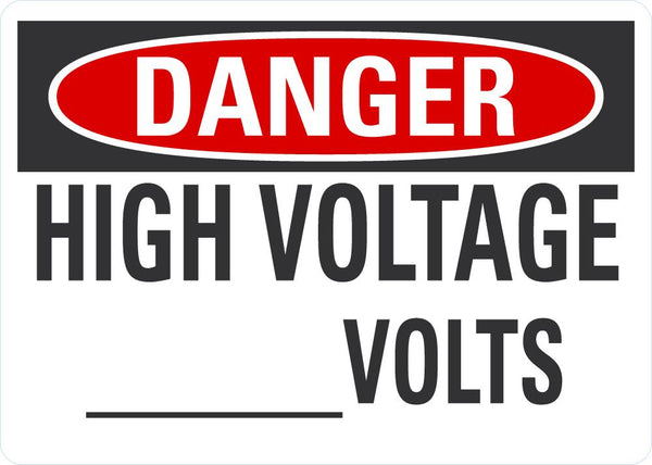 DANGER High Voltage (Blank) Sign