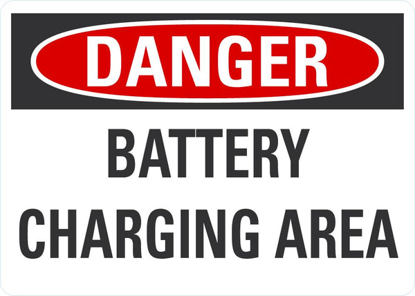 DANGER Battery Charging Area Sign LCU4-0440-NA_10X7