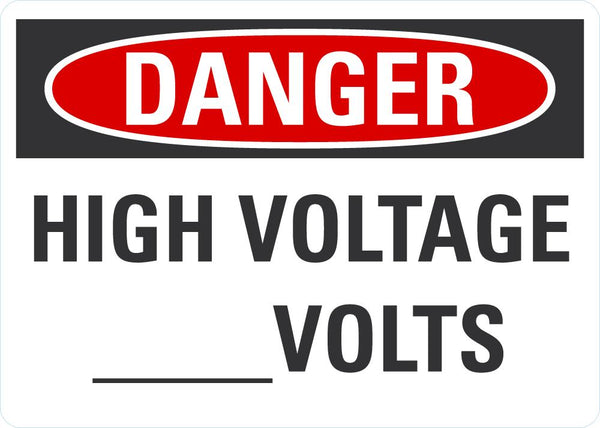 DANGER High Voltage (Blank) Sign