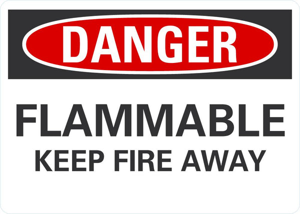 DANGER Flammable, Keep Fire Away Sign