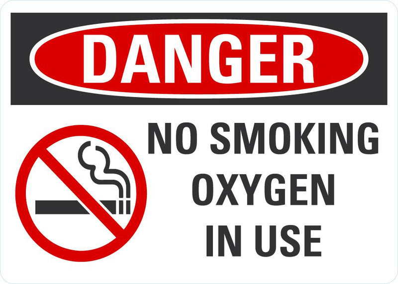 DANGER No Smoking , Oxygen In Use Sign