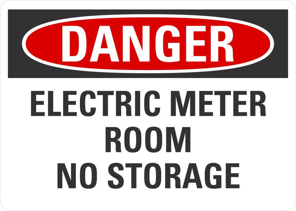 DANGER Electrical Meter Room, No Storage sign