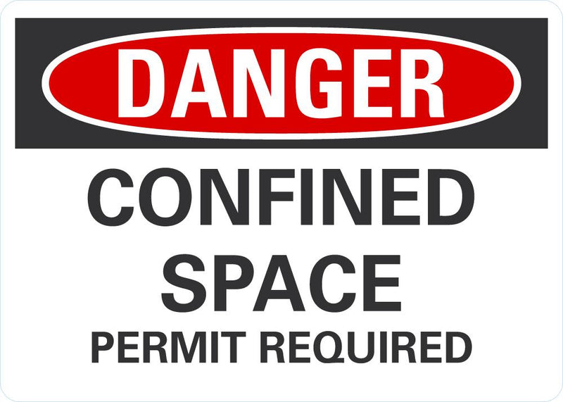 DANGER Confined Space Permit Required Sign