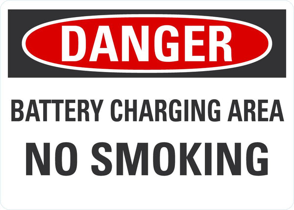 DANGER Battery Charging Area Sign