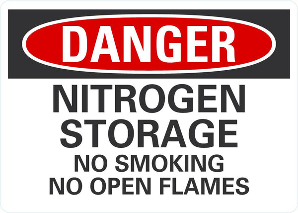 DANGER Nitrogen Storage Sign