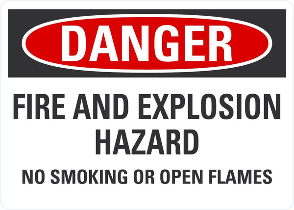 DANGER Fire And Explosion Hazard, No Smoking Sign LCU4-0649-NA_10X7