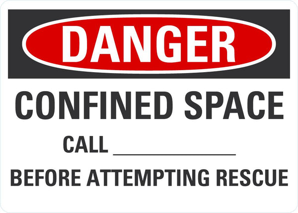 DANGER Confined Space Blank Sign