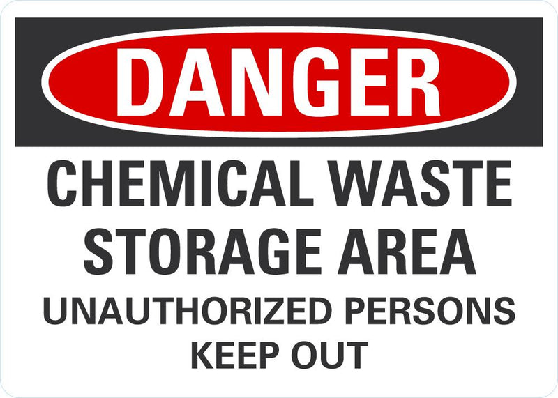 DANGER Chemical Waste Storage Area Sign LCU4-0668-NA_10X7