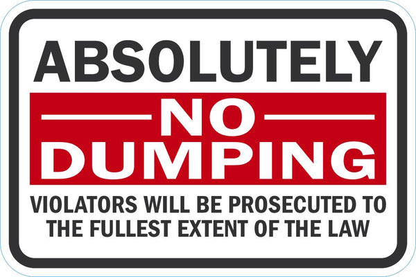 No Dumping Sign