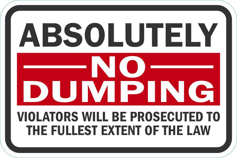 No Dumping Sign T1-1674-DG_18x12