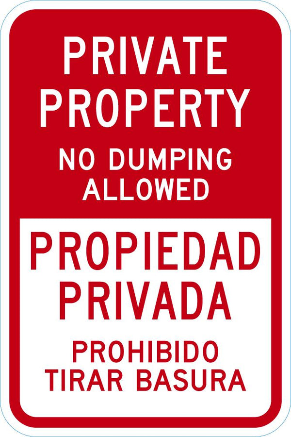 Private Property, No Dumping Sign