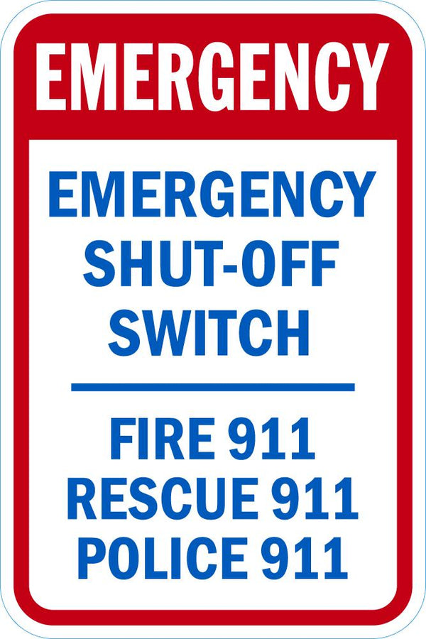 Emergency Shut-Off Switch Sign