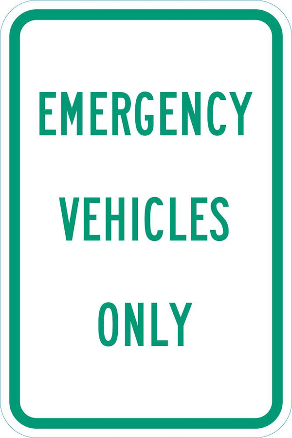 Emergency Vehicle Parking Sign