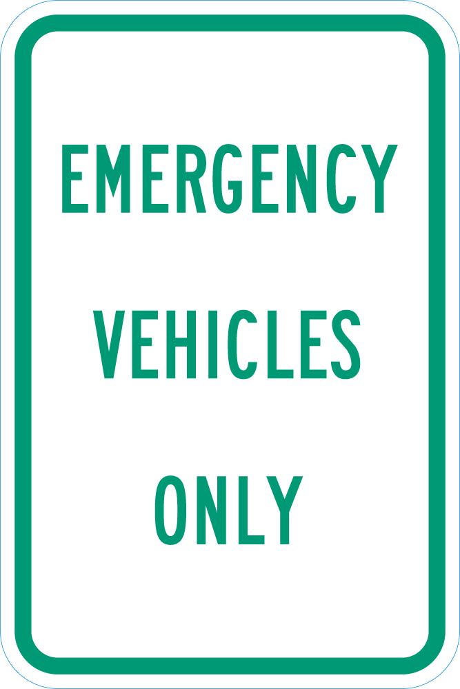 Emergency Vehicle Parking Sign