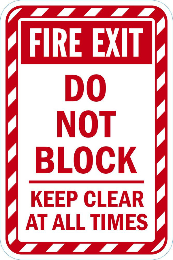 Fire Exit, Do Not Block Sign