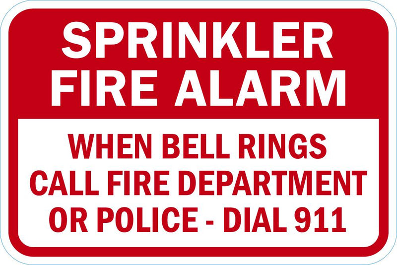 Sprinkler Fire Alarm Sign