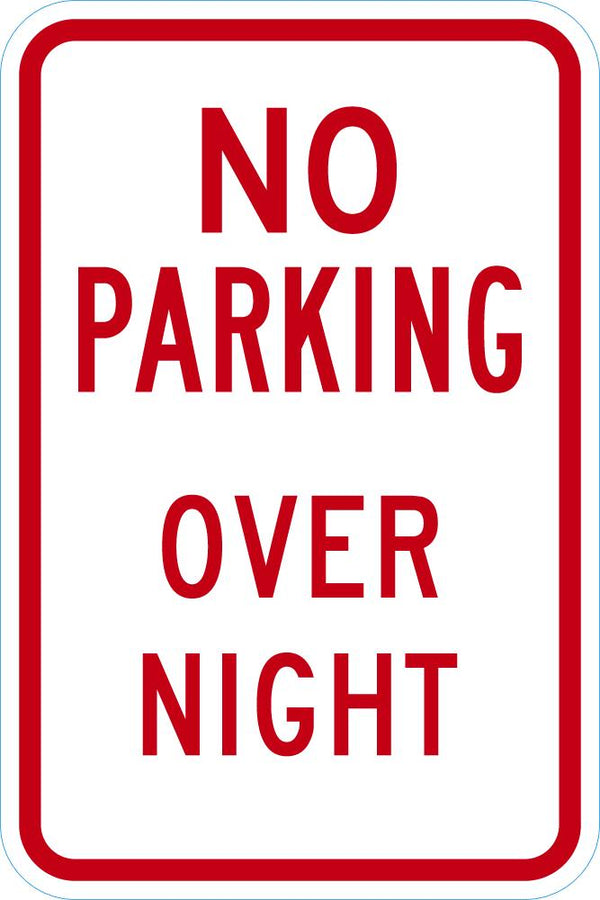 No Overnight Parking Sign