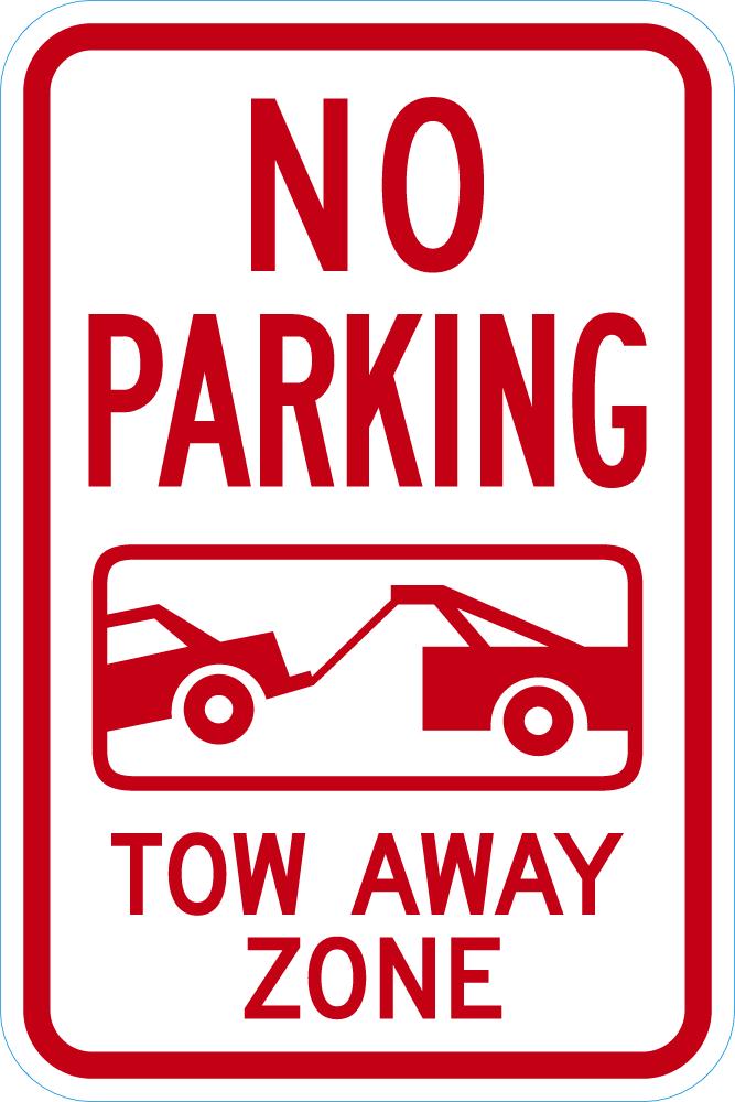 Tow Zone No Parking Sign